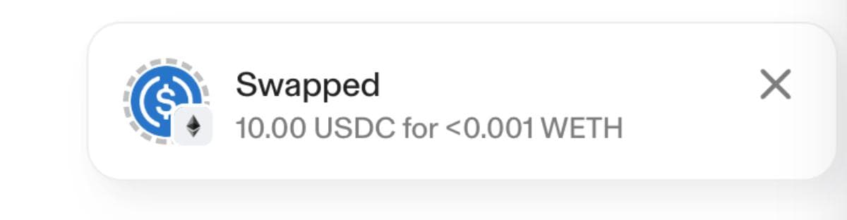 Swap notification